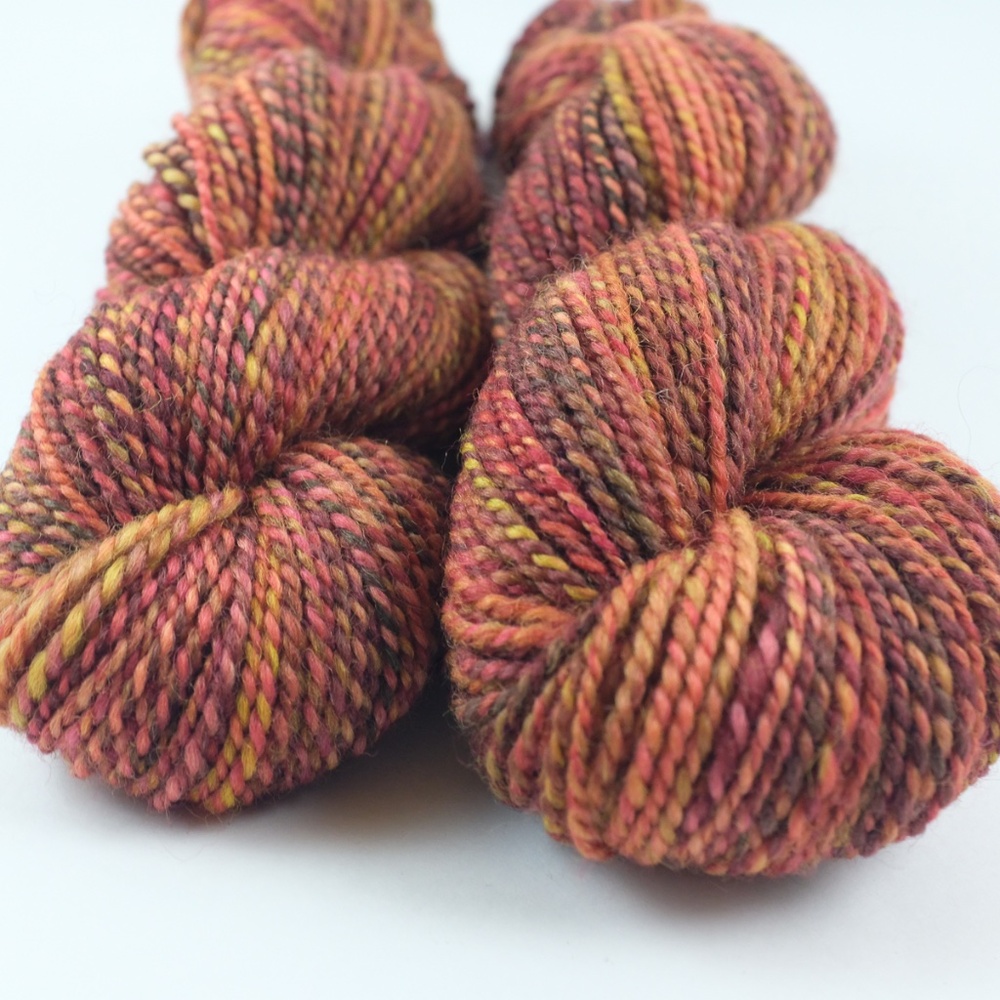 Sweet Berries Handspun Corriedale Wool Yarn 102 Yards
